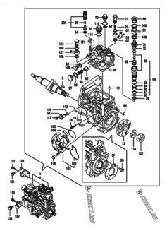  Двигатель Yanmar 4TNV94L-XDBKC, узел -  Топливный насос высокого давления (ТНВД) 