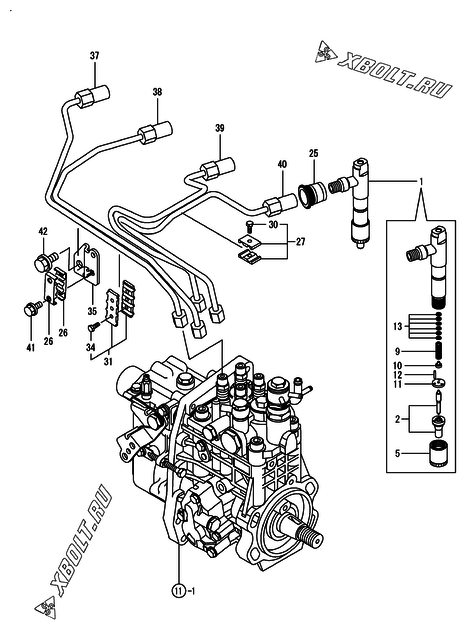  Форсунка двигателя Yanmar 4TNV94L-PDBWK