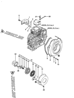  Двигатель Yanmar L70AE-D1, узел -  Пусковое устройство 