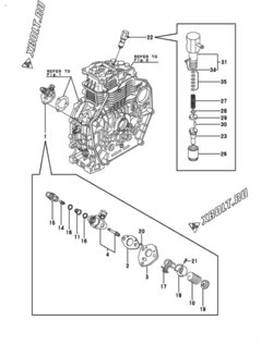  Двигатель Yanmar L70AE-D1, узел -  Топливный насос высокого давления (ТНВД) 