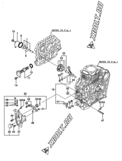  Двигатель Yanmar L100AE-DE1, узел -  Масляный насос 