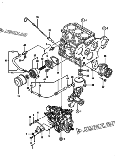  Двигатель Yanmar 3TNV82A-BDSA3C, узел -  Система смазки 