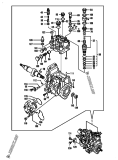  Двигатель Yanmar 3TNV82A-BDSA3C, узел -  Топливный насос высокого давления (ТНВД) 