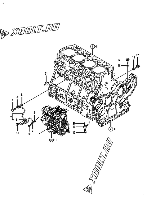  Система смазки двигателя Yanmar 4TNV106-GGE