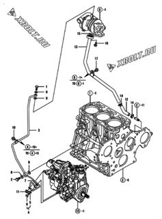  Двигатель Yanmar 3TNV84T-BKSA3, узел -  Система смазки 