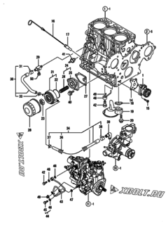  Двигатель Yanmar 3TNV88-BDSA2T, узел -  Система смазки 