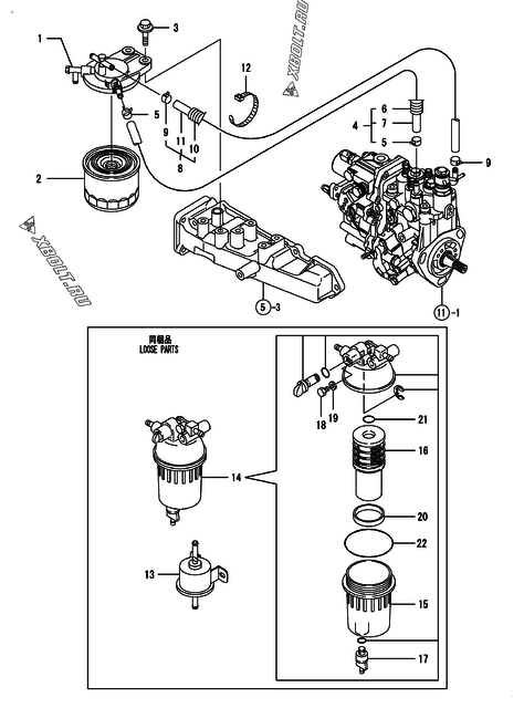  Топливопровод двигателя Yanmar 3TNV88-BDSA2
