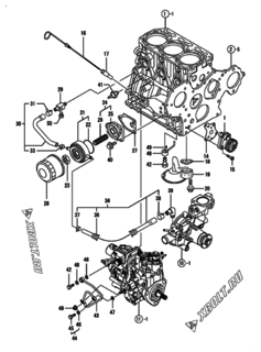 Двигатель Yanmar 3TNV88-BDSA3, узел -  Система смазки 