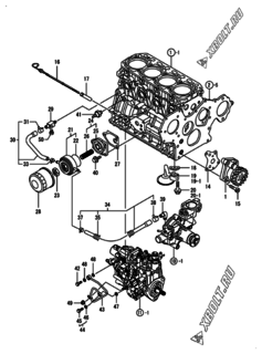  Двигатель Yanmar 4TNV88-BDSA2, узел -  Система смазки 