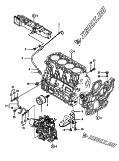  Двигатель Yanmar 4TNV98-ZNDS, узел -  Система смазки 