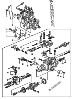  Двигатель Yanmar 4TNE92-BRTL, узел -  Топливный насос высокого давления (ТНВД) 
