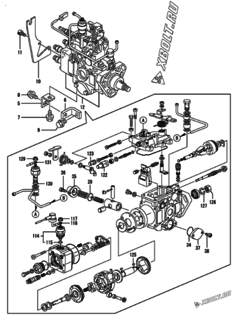  Двигатель Yanmar 4TNE98-URTL, узел -  Топливный насос высокого давления (ТНВД) 