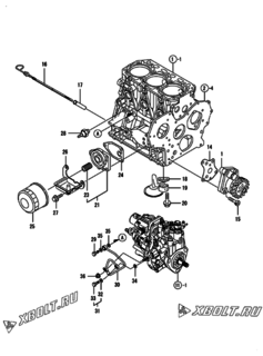  Двигатель Yanmar 3TNV88-BPYB1, узел -  Система смазки 