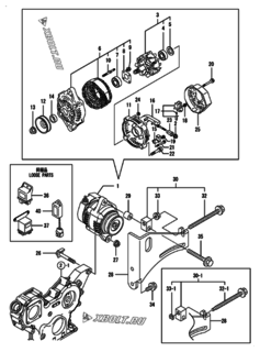  Двигатель Yanmar 3TNV88-BPYB1, узел -  Генератор 