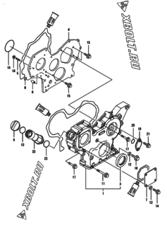  Двигатель Yanmar 4TNV88-BXYB1, узел -  Корпус редуктора 