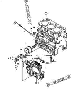  Двигатель Yanmar 3TNV76-NNS, узел -  Система смазки 