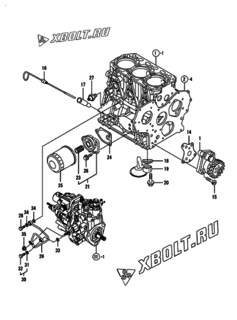  Двигатель Yanmar 3TNV88-BPNS, узел -  Система смазки 