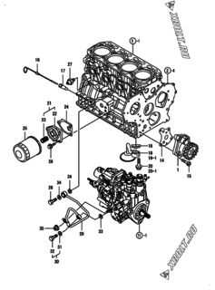  Двигатель Yanmar 4TNV88-BWNS, узел -  Система смазки 