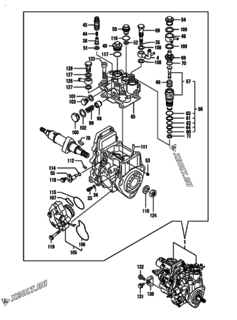  Двигатель Yanmar 3TNV82A-BDNSV, узел -  Топливный насос высокого давления (ТНВД) 