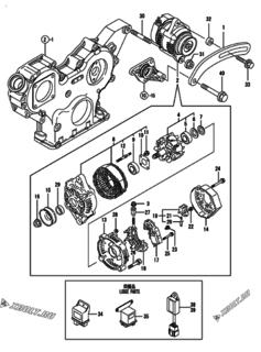  Двигатель Yanmar 4TNV88-BKNSV, узел -  Генератор 