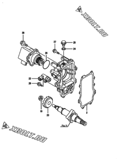  Двигатель Yanmar 4TNV98-ZWDB8, узел -  Регулятор оборотов 