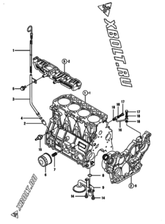  Двигатель Yanmar 4TNE98-BQFLC, узел -  Система смазки 
