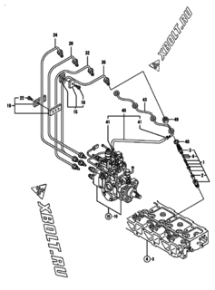  Двигатель Yanmar 4TNE98-BQFLC, узел -  Форсунка 
