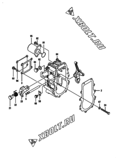  Двигатель Yanmar 3TNV82A-BSDB, узел -  Регулятор оборотов 