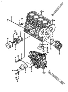  Двигатель Yanmar 4TNV88-BSTX, узел -  Система смазки 