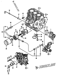  Двигатель Yanmar 3TNV88-BMNK, узел -  Система смазки 