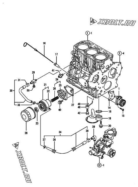  Система смазки двигателя Yanmar 3TNV84T-BXNK