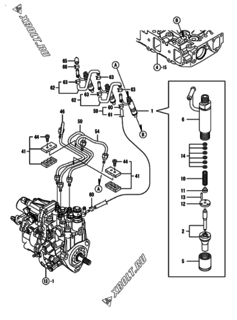  Двигатель Yanmar 3TNV84T-BXNK, узел -  Форсунка 