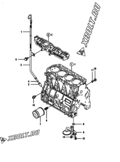  Двигатель Yanmar 4TNE94L-CKM, узел -  Система смазки 