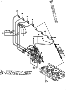 Двигатель Yanmar 4TNE98-BQCKS, узел -  Форсунка 