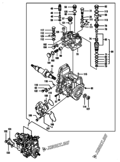  Двигатель Yanmar 4TNV84T-MWA, узел -  Топливный насос высокого давления (ТНВД) 