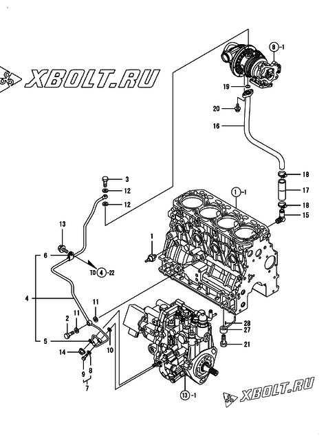  Система смазки двигателя Yanmar 4TNV84T-ZKNSS