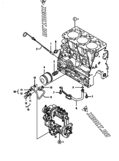  Двигатель Yanmar 3TNV76-XMHS, узел -  Система смазки 