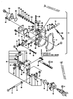  Двигатель Yanmar 3TNV76-XMHS, узел -  Регулятор оборотов 