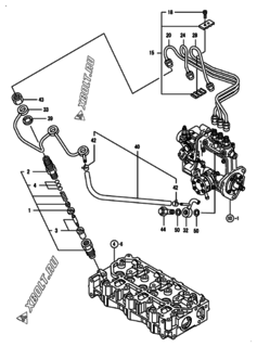  Двигатель Yanmar 3TNV76-XMHS, узел -  Форсунка 