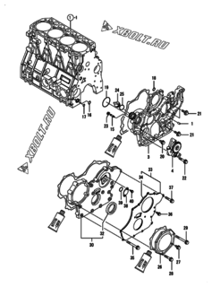  Двигатель Yanmar 4TNV98-ZNWI, узел -  Корпус редуктора 
