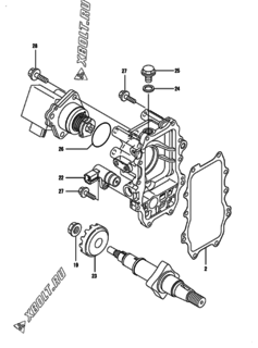  Двигатель Yanmar 4TNV98-ZNWI, узел -  Регулятор оборотов 