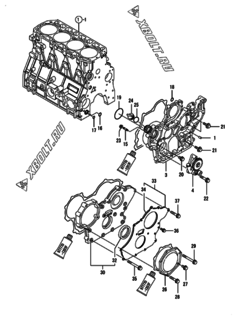  Двигатель Yanmar 4TNV98-ZPTX, узел -  Корпус редуктора 