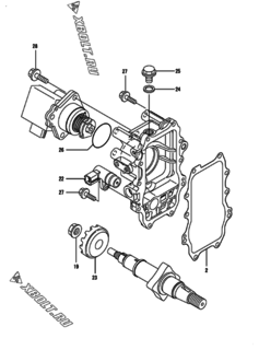  Двигатель Yanmar 4TNV98-ZPTX, узел -  Регулятор оборотов 
