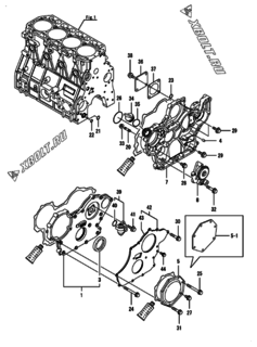  Двигатель Yanmar 4TNV98-GPGE, узел -  Корпус редуктора 