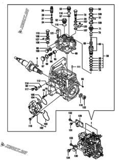  Двигатель Yanmar 4TNV98T-GPGE, узел -  Топливный насос высокого давления (ТНВД) 