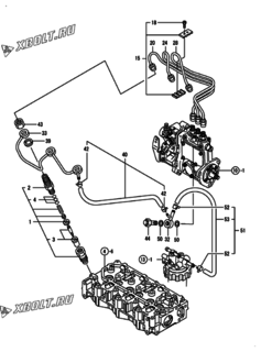  Двигатель Yanmar 3TNV76-KGWLF, узел -  Форсунка 