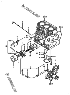  Двигатель Yanmar 3TNV84T-BGGET, узел -  Система смазки 
