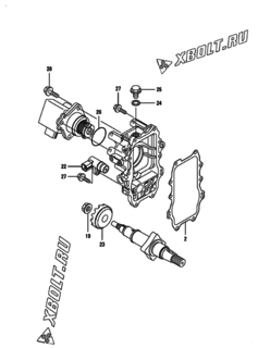  Двигатель Yanmar 4TNV98-ZVNS, узел -  Регулятор оборотов 