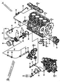  Двигатель Yanmar 4TNV88-BKNSS, узел -  Система смазки 