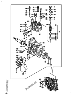  Двигатель Yanmar 4TNV88-BPCKS, узел -  Топливный насос высокого давления (ТНВД) 